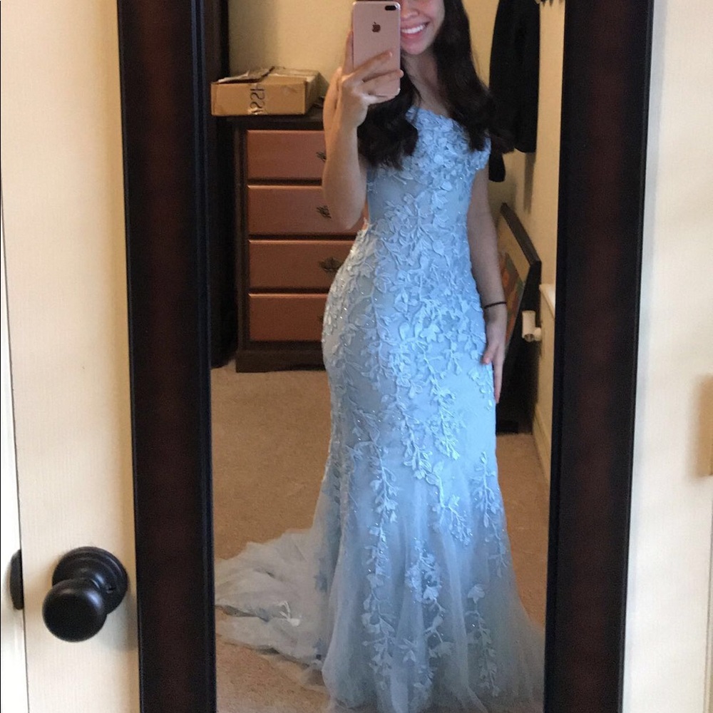 Sherri Hill blue prom dress